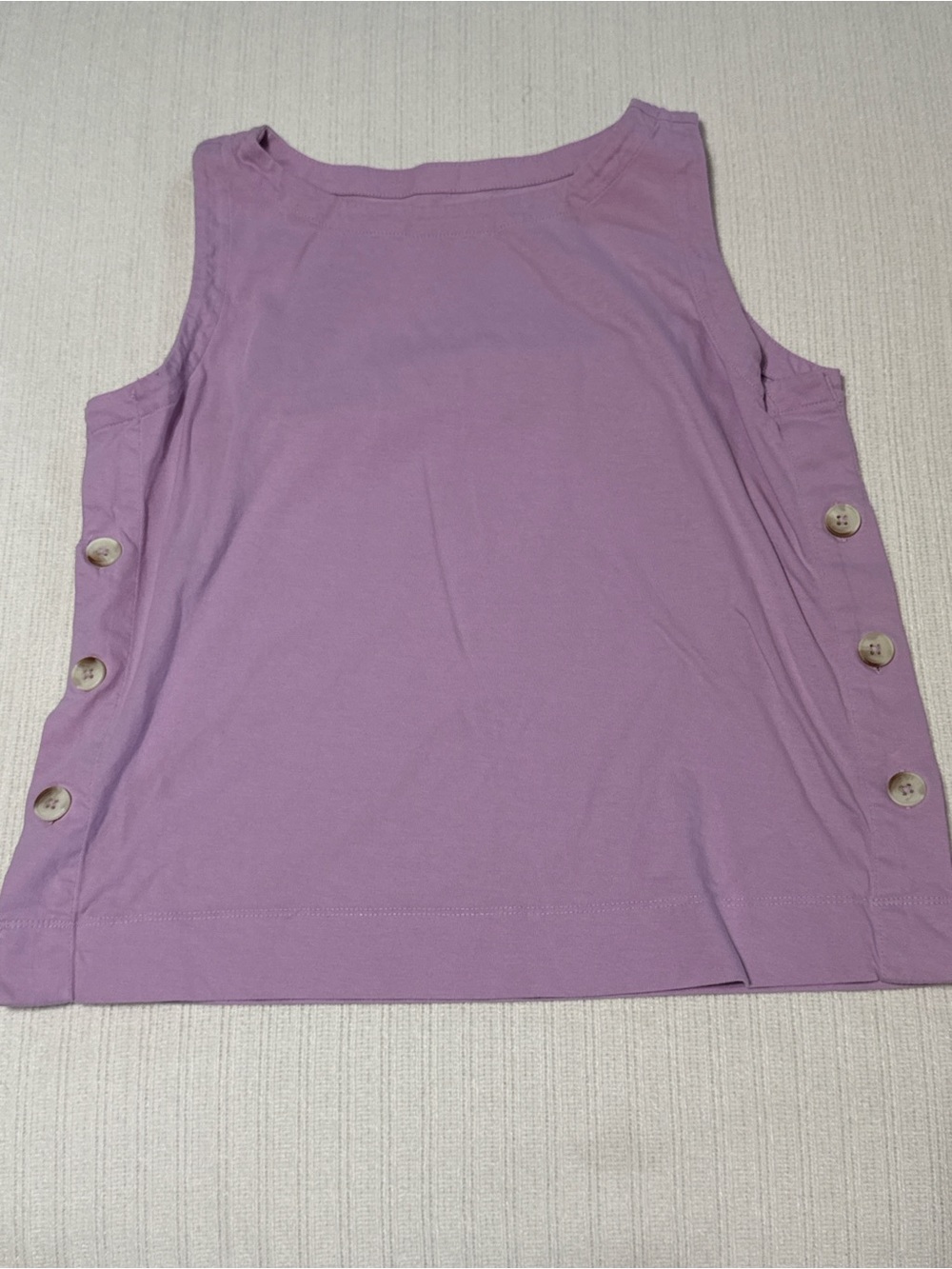 LOFT Sleeveless Side Button Tank Top / Lilac / Small